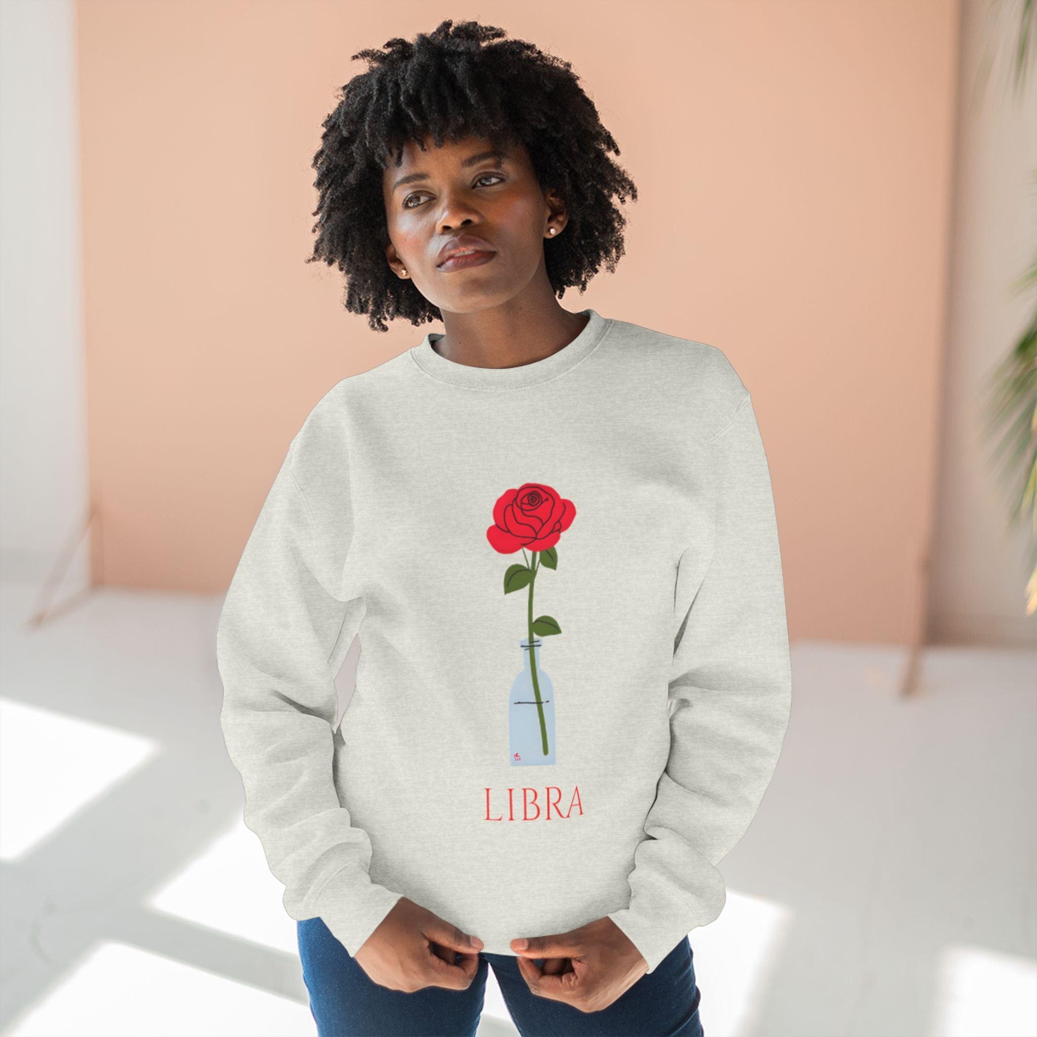 Give Me My Flowers Libra  Crewneck D Rose