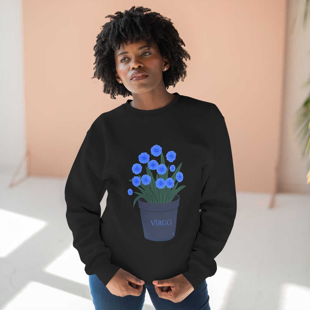 Give Me My Flowers Virgo Crewneck Blue Flamez