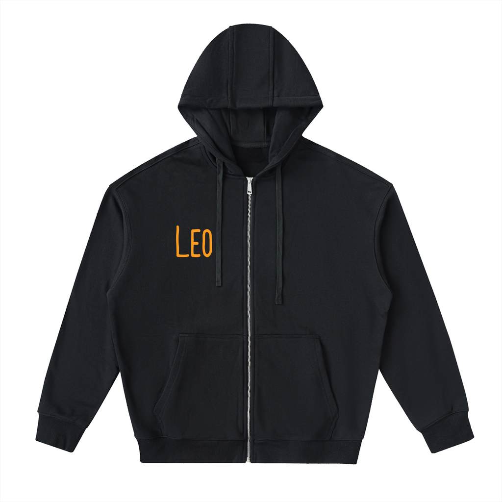 Drop-Shoulder Zip Up Hoodie