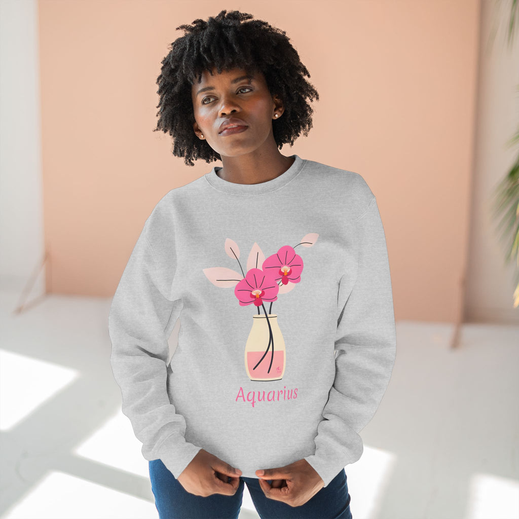Give Me My Flowers Aquarius Crewneck Pink Starburst