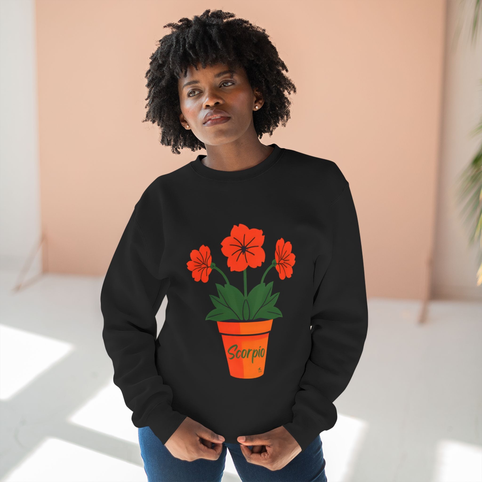 Give Me My Flowers Scorpio Crewneck Fanta Orange