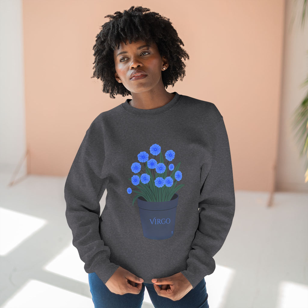 Give Me My Flowers Virgo Crewneck Blue Flamez
