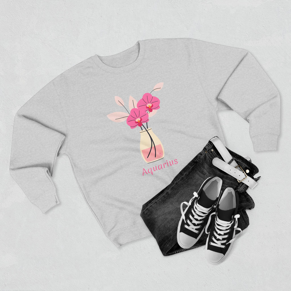 Give Me My Flowers Aquarius Crewneck Pink Starburst