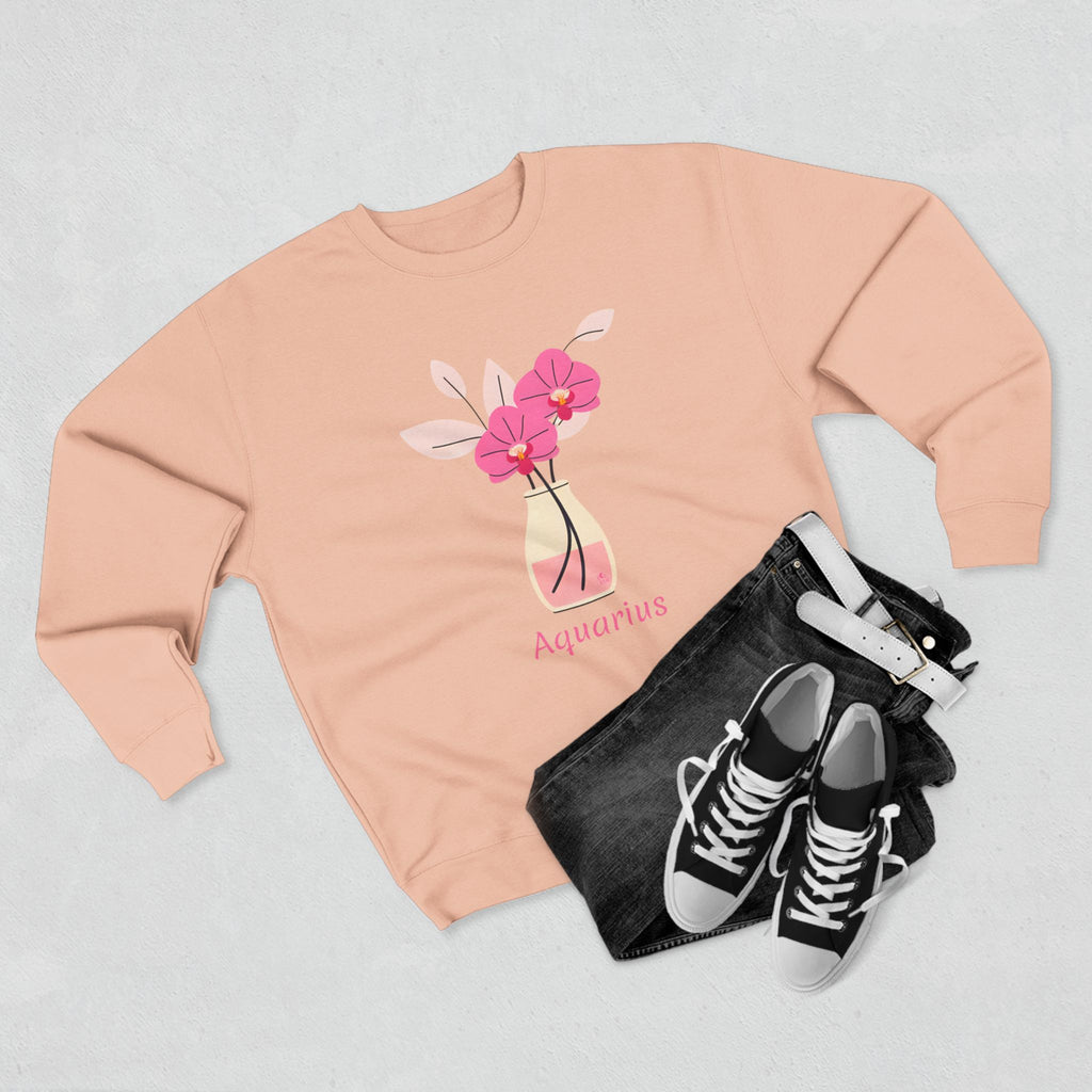 Give Me My Flowers Aquarius Crewneck Pink Starburst